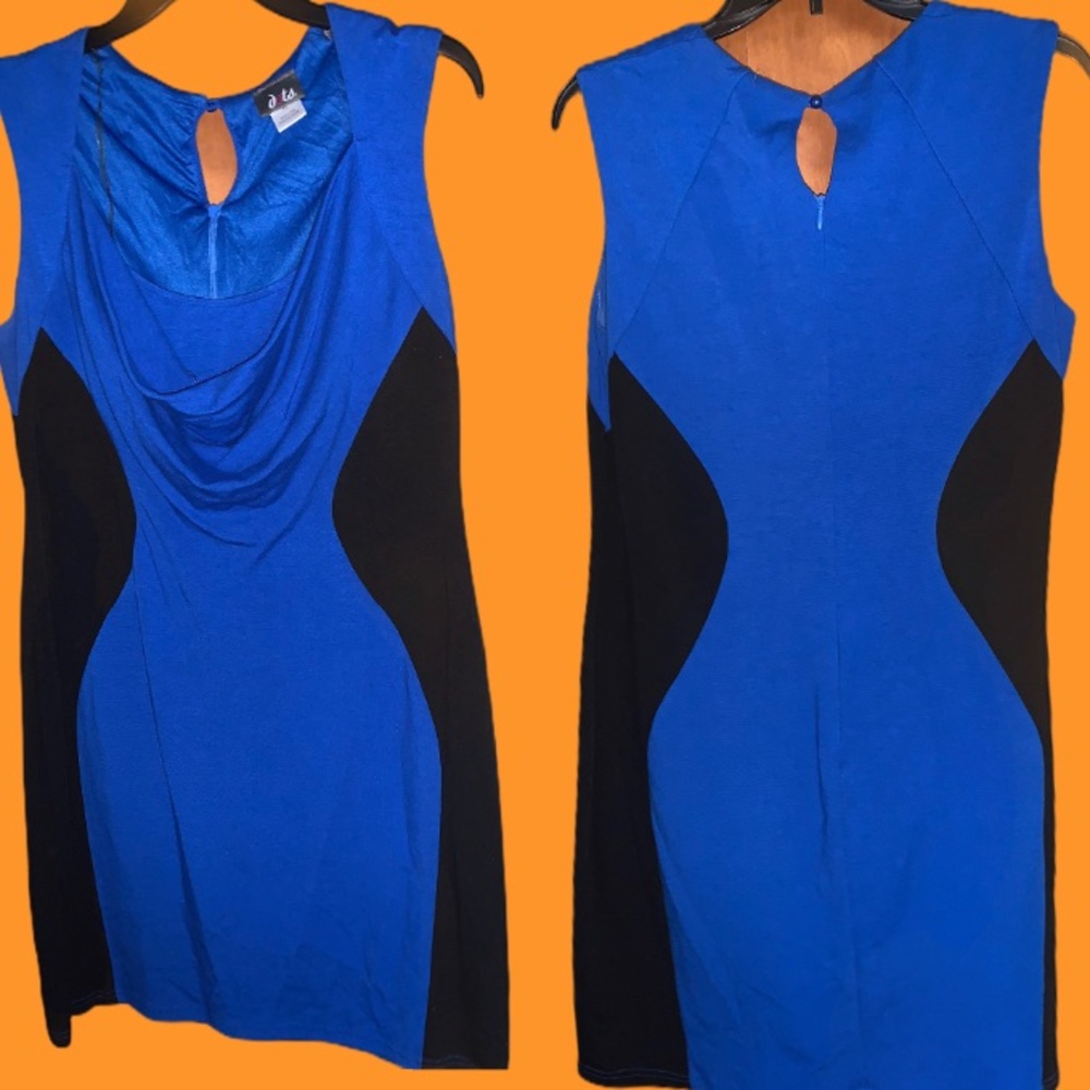 Royal blue and black dress